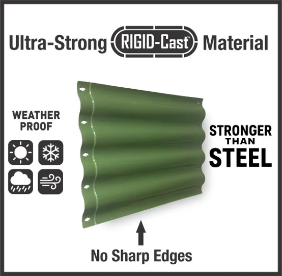 NuVue Products RIGID-Cast 4-in-1 Green Modular Raised Garden Bed 42 x 42 x 14