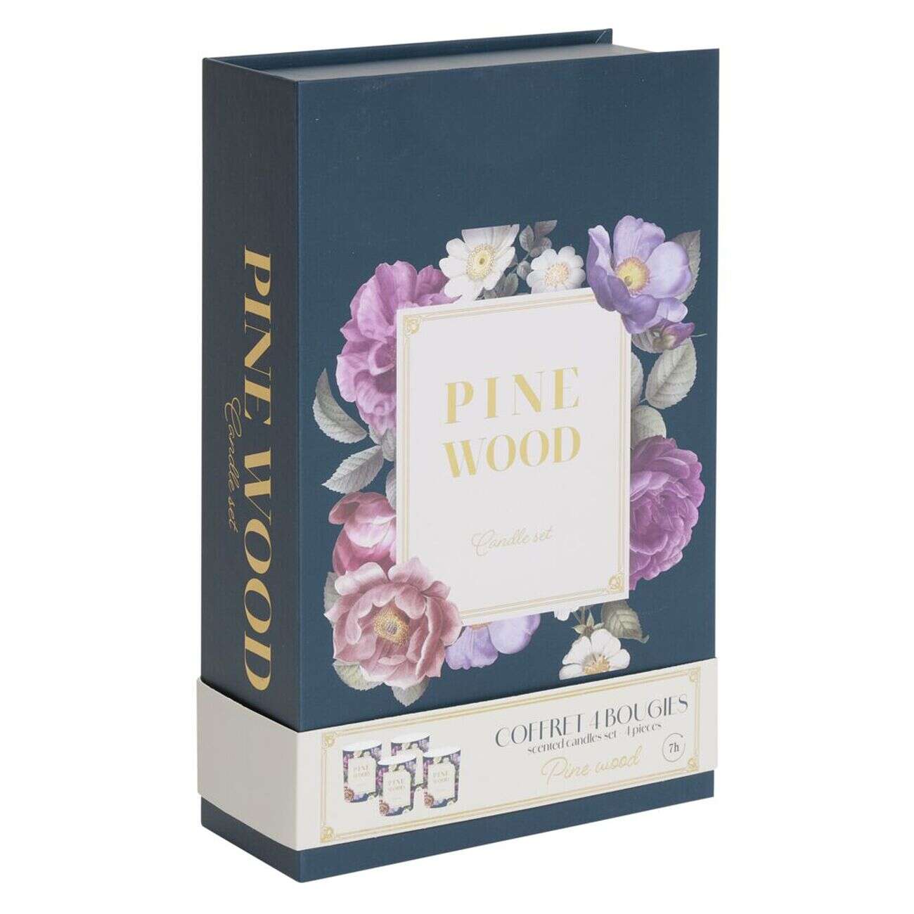 Bougie parfumée dans verre x4 coffret forme livre 16x17cm (4 modèles)