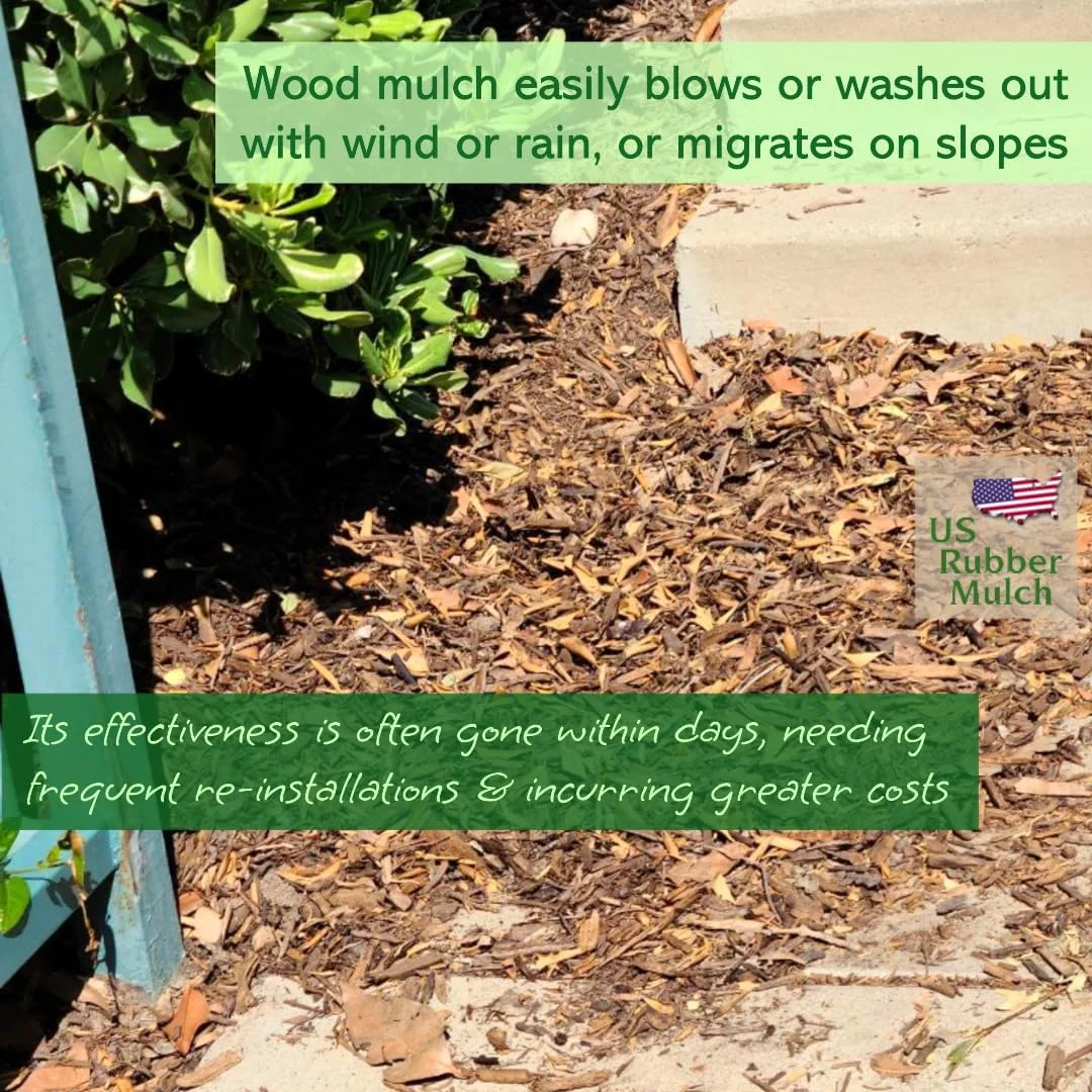 Nuplay Rubber Mulch Landscaping Bark - Rubber Nugget Weed Barrier Garden Ground Cover, 4 Pack, Blue