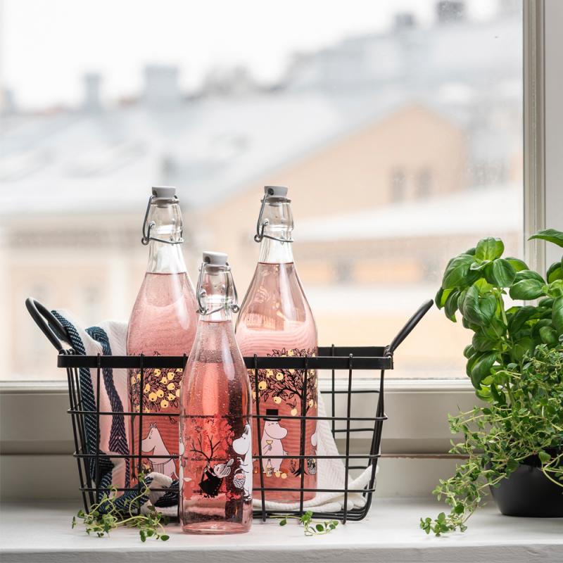 Mummi glassflaske med patentkork 1L epler