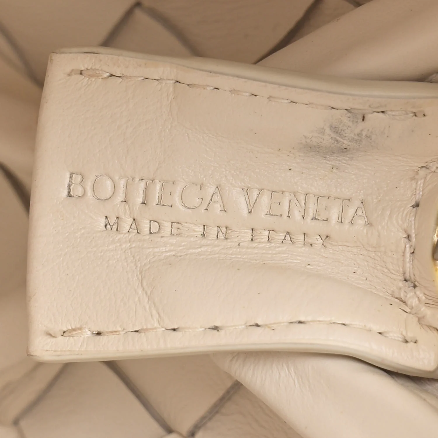 Patent Nappa Intrecciato Mini Loop Camera Bag White