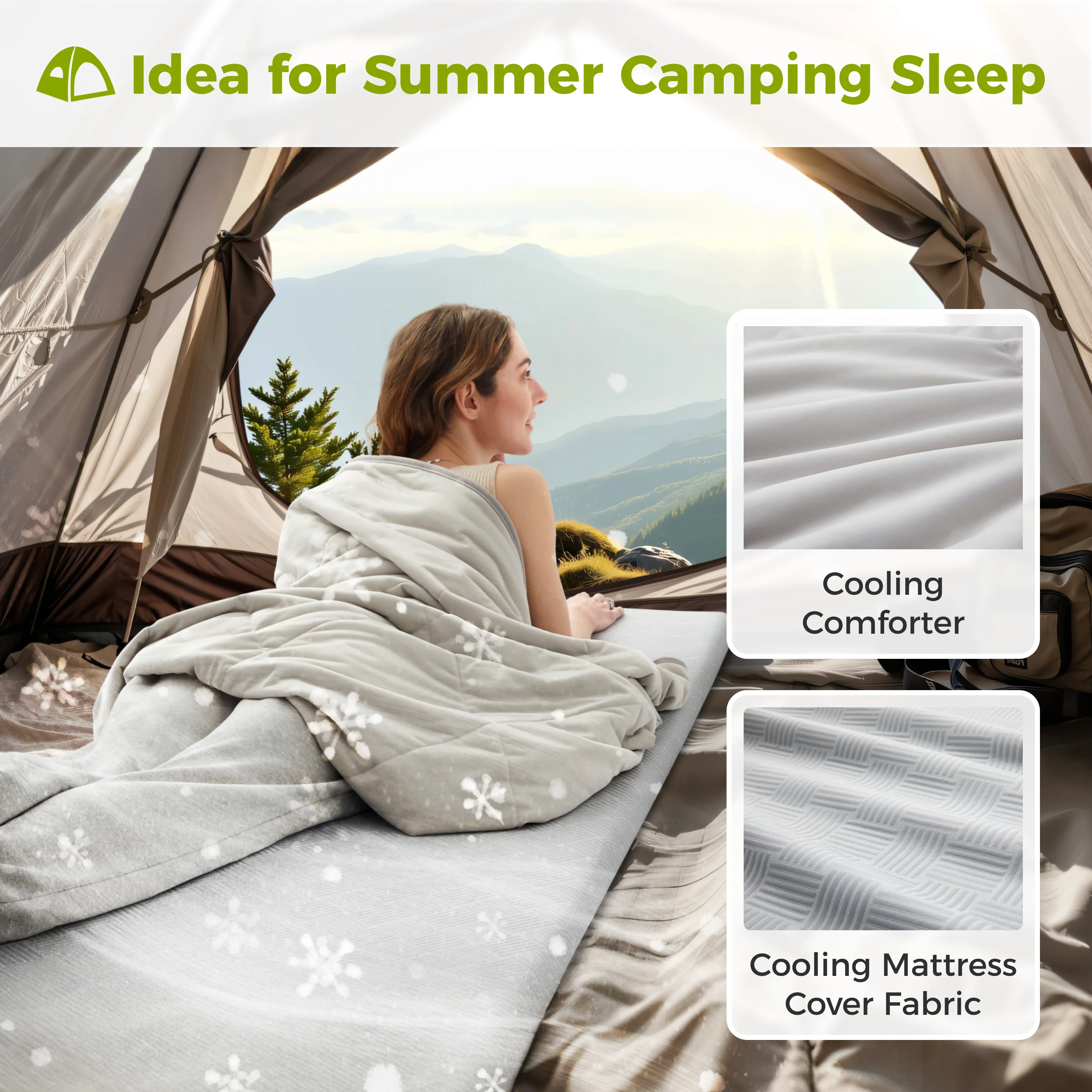 Camping Mattress for Hot Sleeper, Waterproof Cooling Cover, Roll Up Foam Sleeping Pad with Storage Bag,Cot Mattress Topper for Summer Camping, Hiking,Car,Tent,Travel(75 x 30 x 2 inches)(Mattress Only) - Image 9