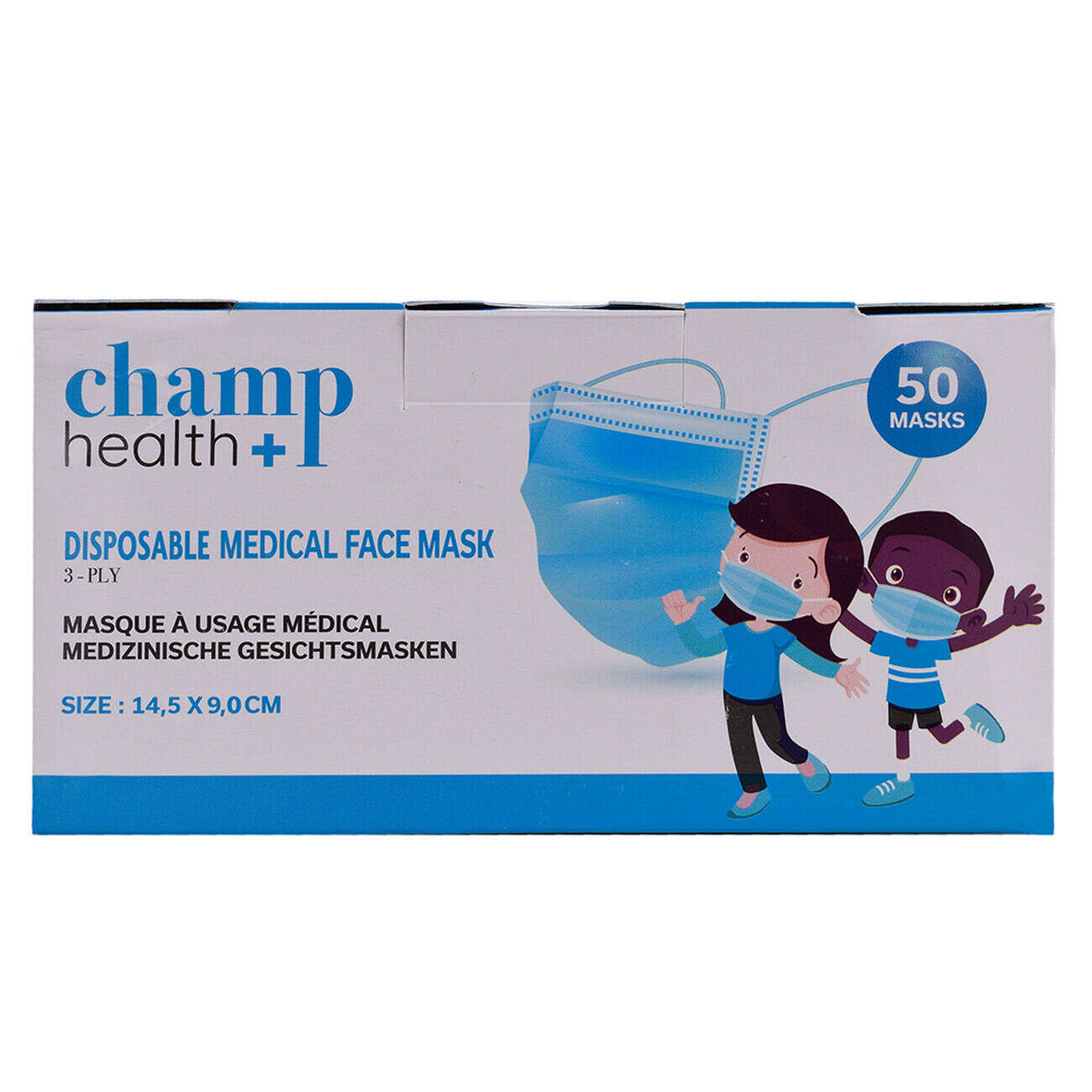 Masque chirurgical enfant jetable bleu et blanc x50