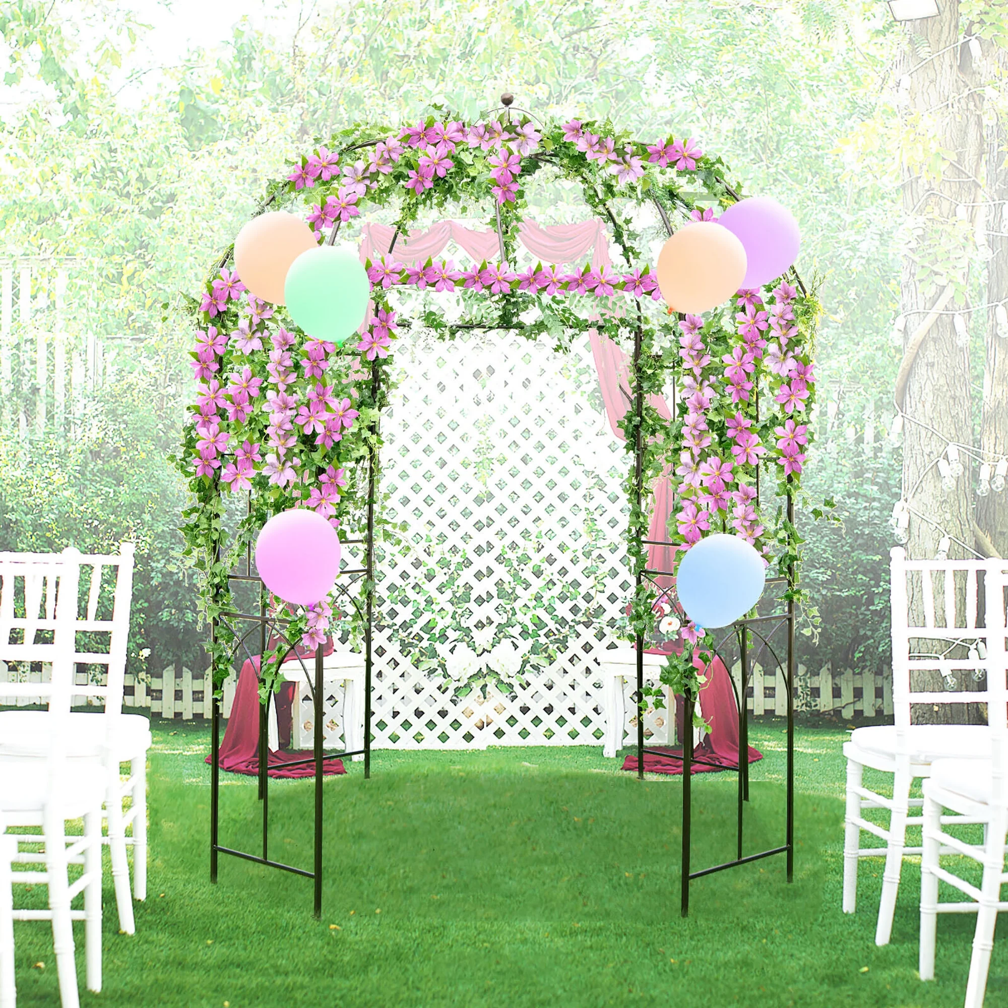 Birdcage Shape Garden Arbor Pergola Climbing Plants Stand Rack for Wedding Party - Image 8