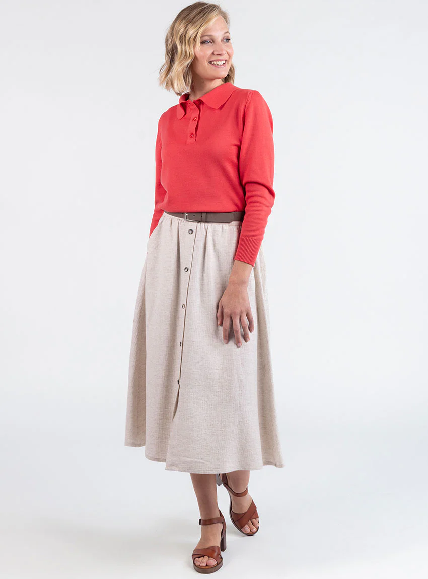 Jupe femme ample beige
