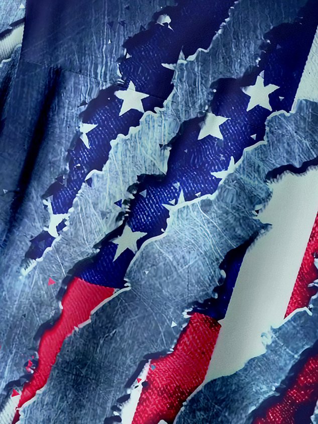 Chemise décontractée à manches courtes avec poche poitrine et drapeau Bigfoot
