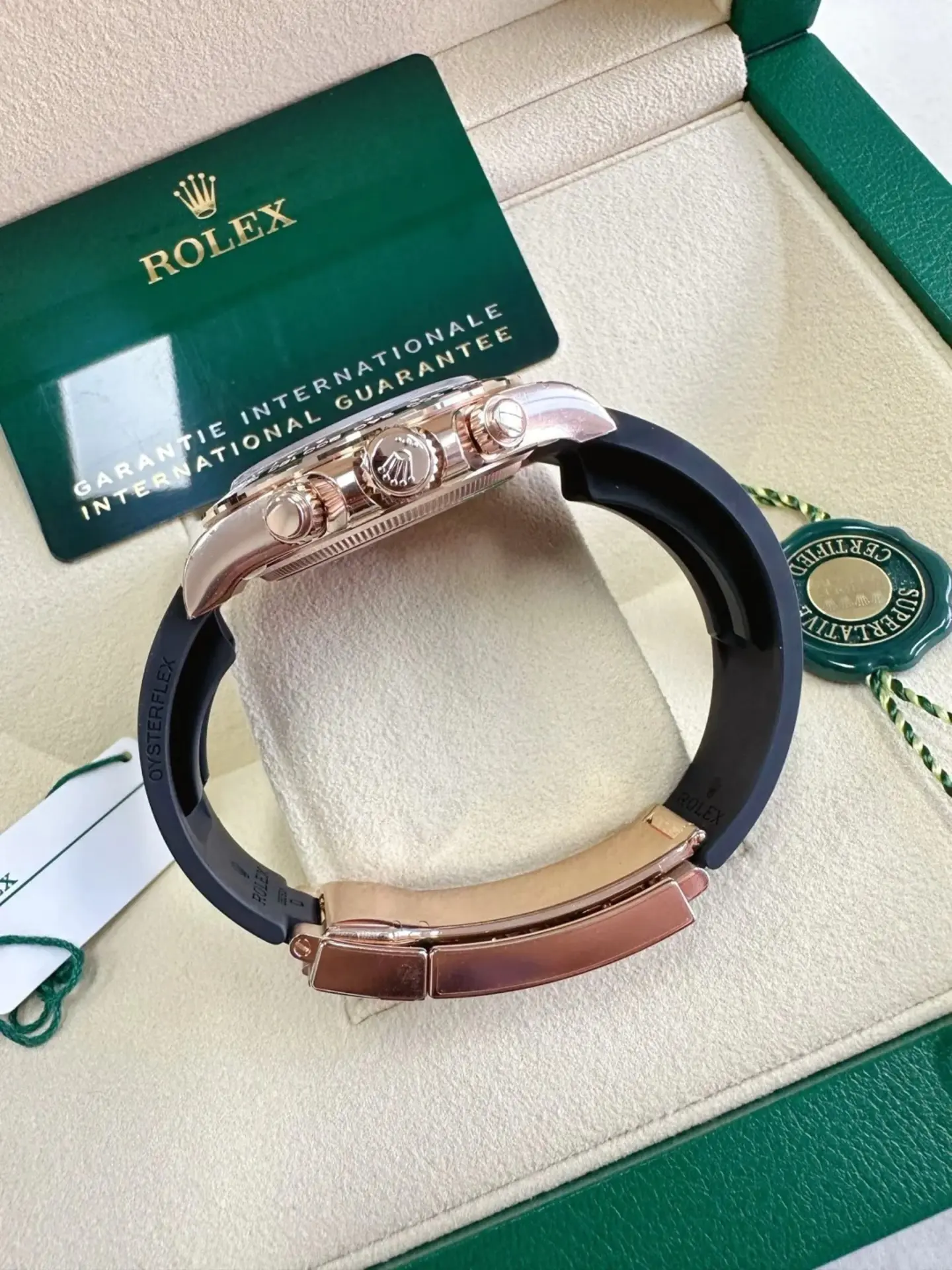 [Super Clone]Rolex Cosmograph Daytona Rose Gold Diamonds Men's Watch m126515ln-0004