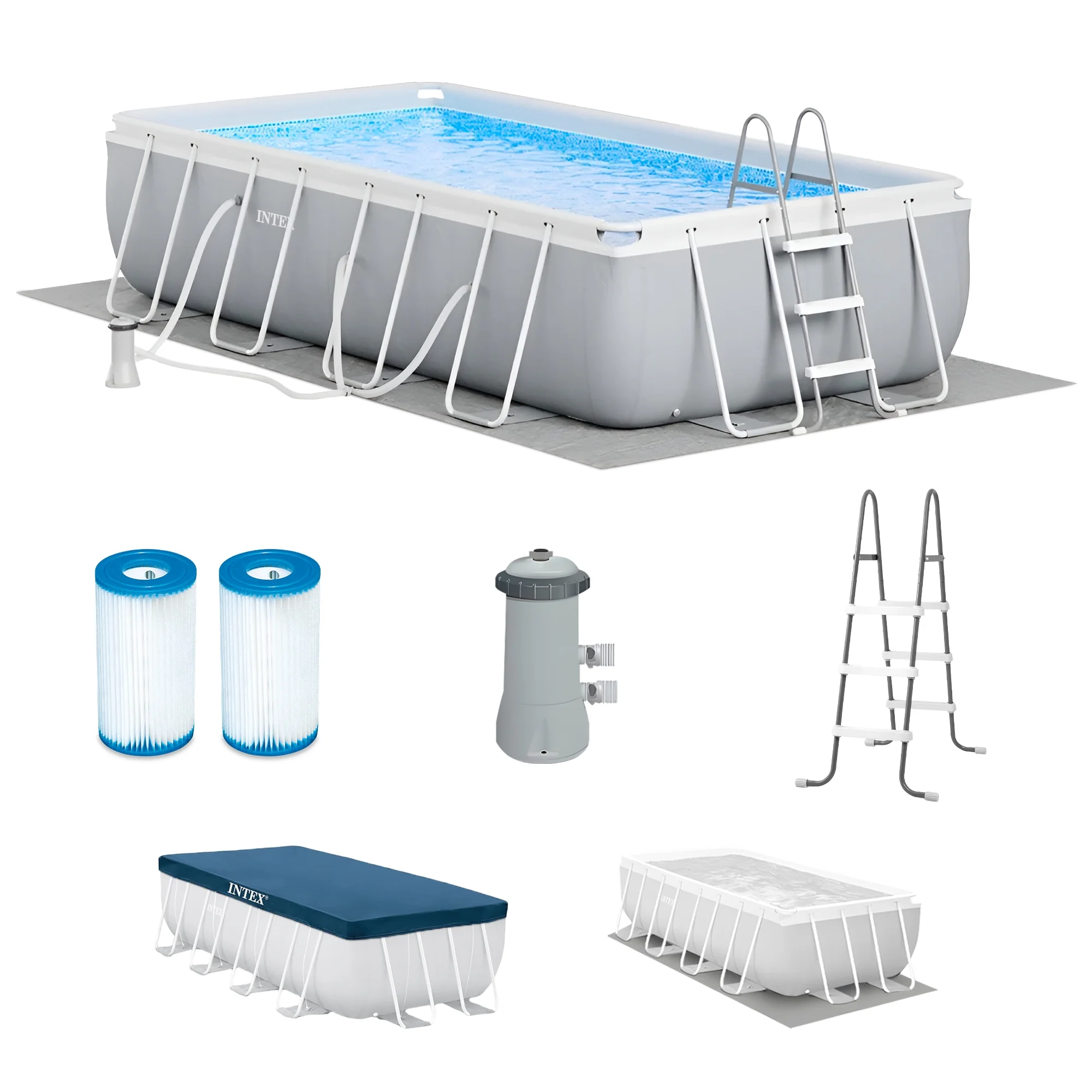 Open Box 16' x 42" Prism Frame Rectangular Above Ground Swimming Pool Set