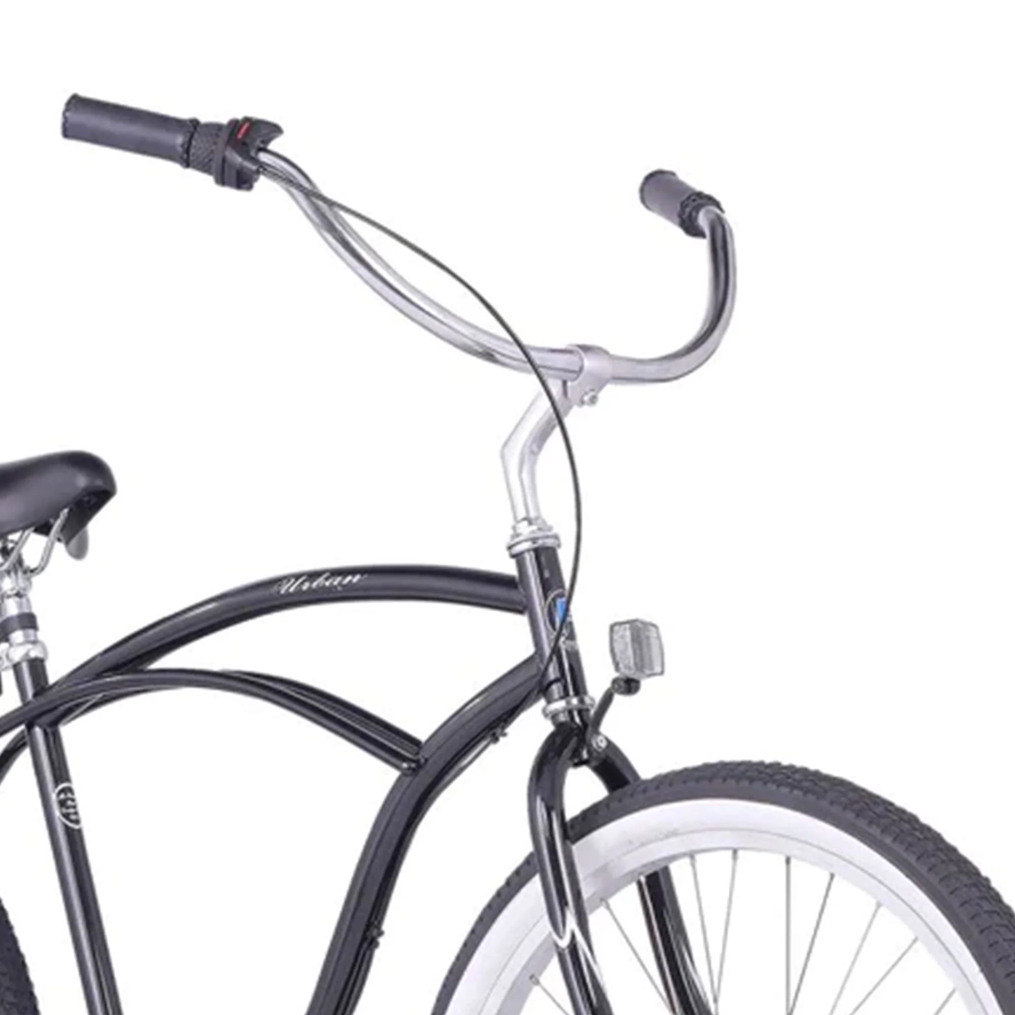 Urban Man 3-Speed Men's 26 Inch Beach Cruiser Riding Bike, Black(Black) - Image 3