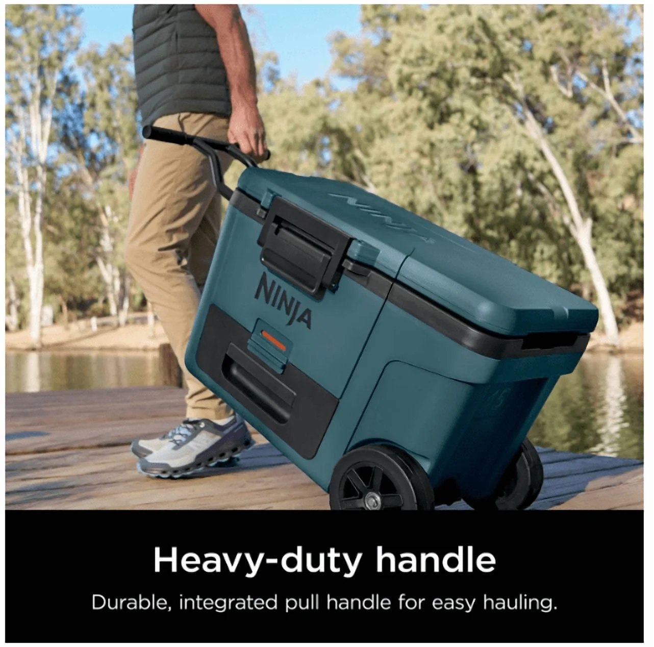 Cooler | FrostVault 45QT Cooler with Wheels | Insulated with Temp Dry Storage Drawer | Keeps Ice Cold for Days | for The Beach, Camping, Picnics More | Ocean Blue | FB245AOB - Image 4