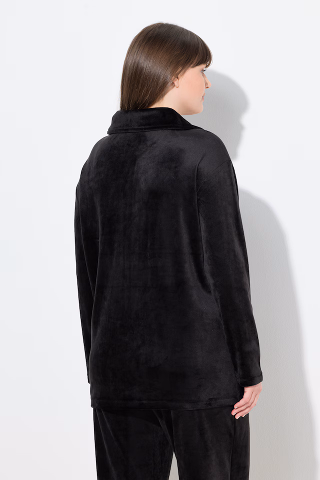 Velour Zip Front Stretch Knit Lounge Jacket