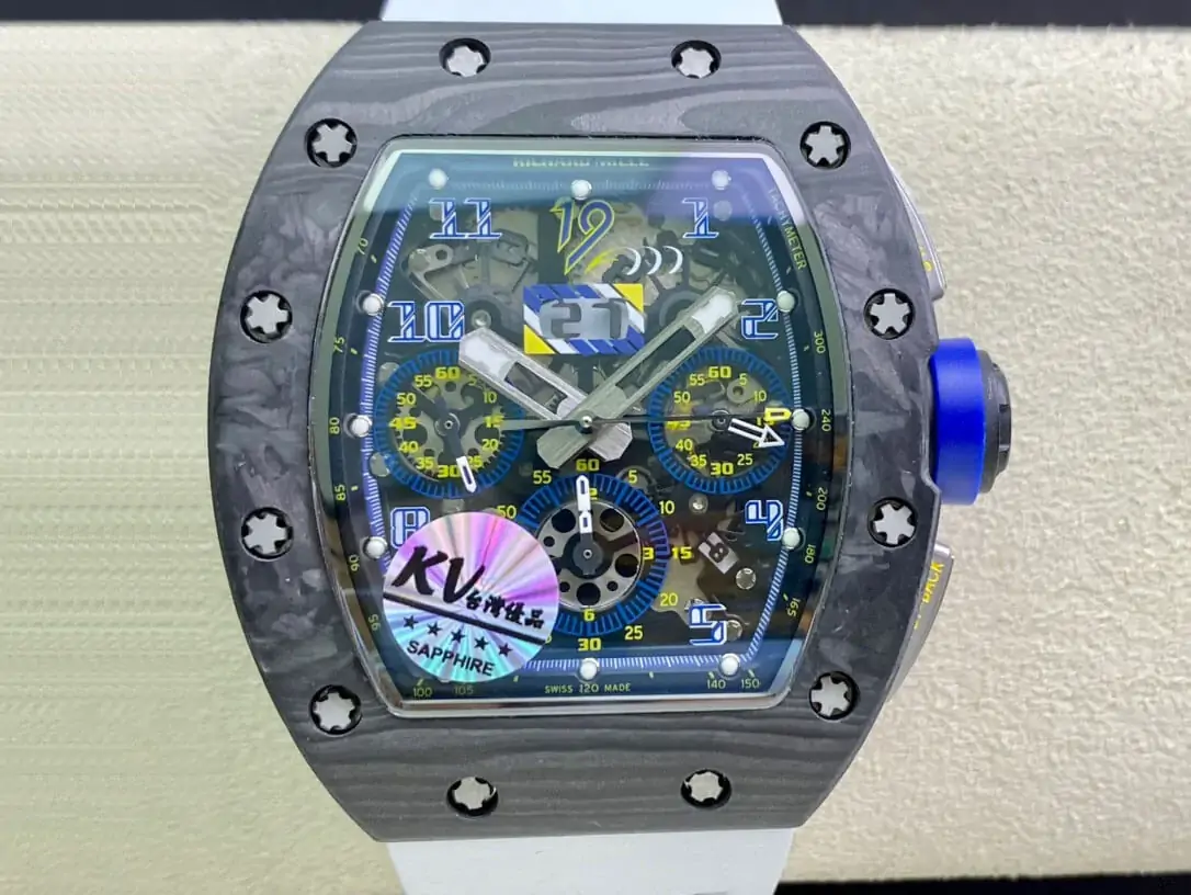 Richard Mille RM011 KV Factory White Rubber Strap