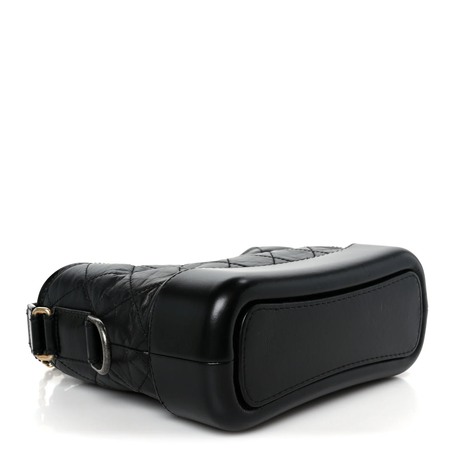 Aged Calfskin Quilted Small Gabrielle Hobo Black