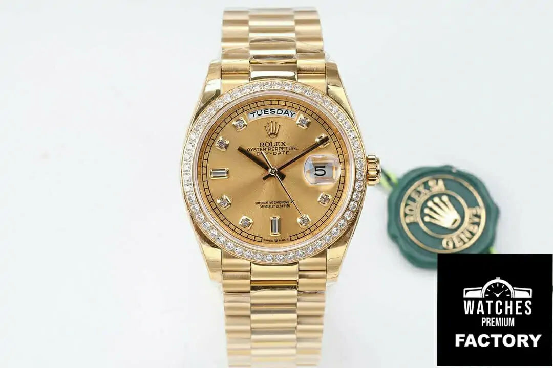 Rolex Day Date M128348RBR-0008 EW Factory Gold Case