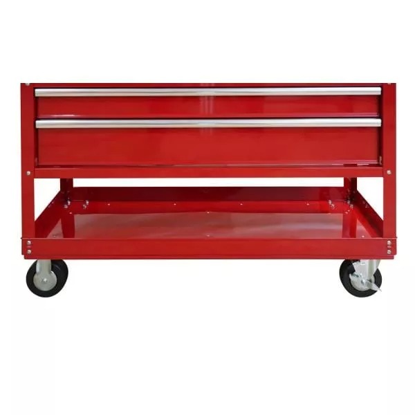 Chariot utilitaire à outils profond à 5 tiroirs, 117 cm de large, rouge brillant