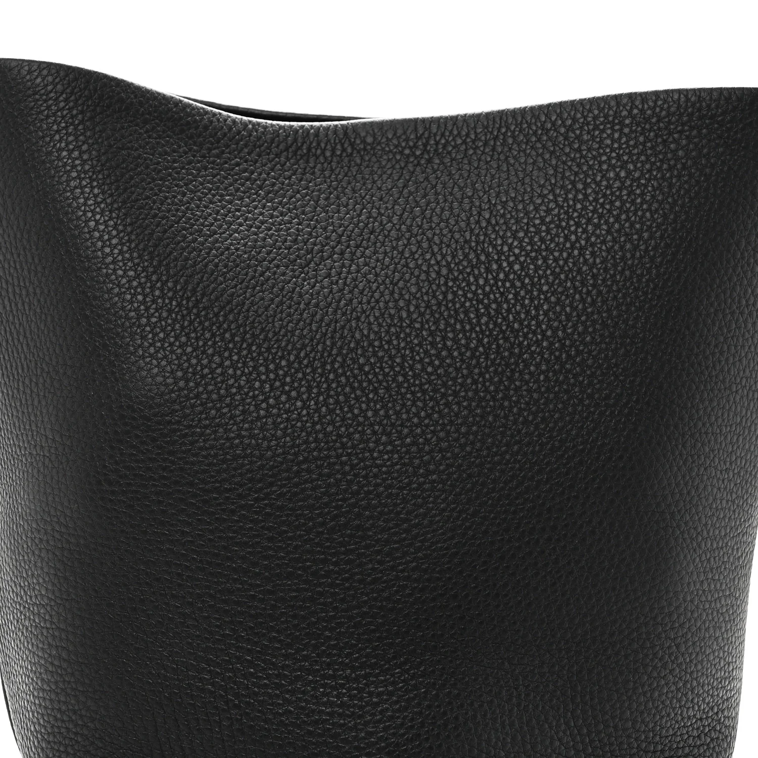 Grained Calfskin Medium N/S Hook Tote Black