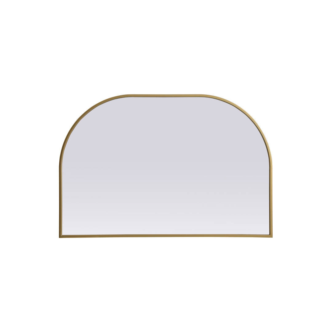 Sabine Metal Wide Arch Wall Mirror Finish: Brass, Size: 24