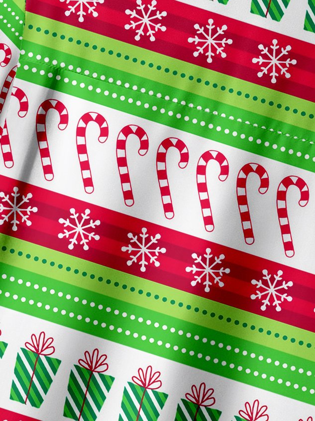 Chemise décontractée à manches courtes et poche poitrine Big Foot pour Noël