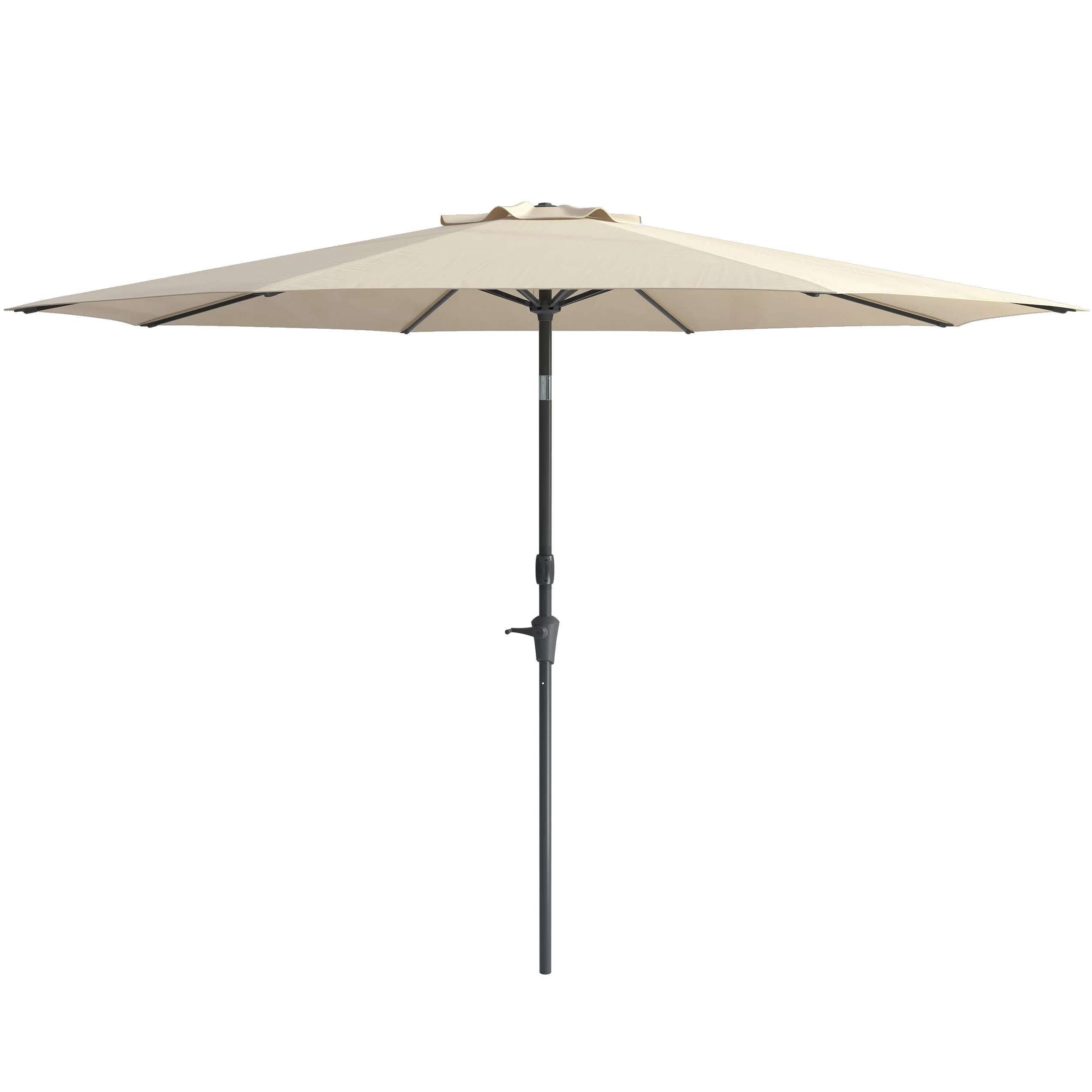 10 Foot Wind Resistant Patio Umbrella, Outdoor Parasol with Crank Tilt, Round Market Umbrella for Patio, Umbrella with Crank, Tilt Umbrella, Outdoor Umbrella, White(Off-White) - Image 4