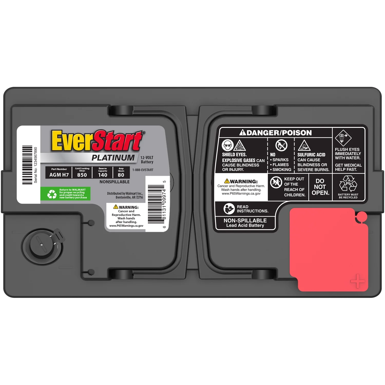 Platinum AGM Automotive Battery, Group Size H7 / LN4 / 94R 12 Volt, 850 CCA - Image 2