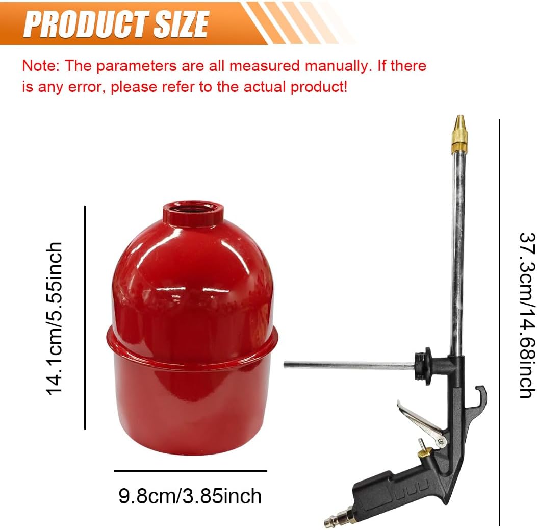 Car Air Engine Cleaning Spray Gun, High-Pressure Air Nozzle Blow Gun with 1-Liter Metal Jug, Pneumatic Dust Cleaner Sprayer Tool, Siphon Vehicle Engine Bay Wash Spray Kit (Red)