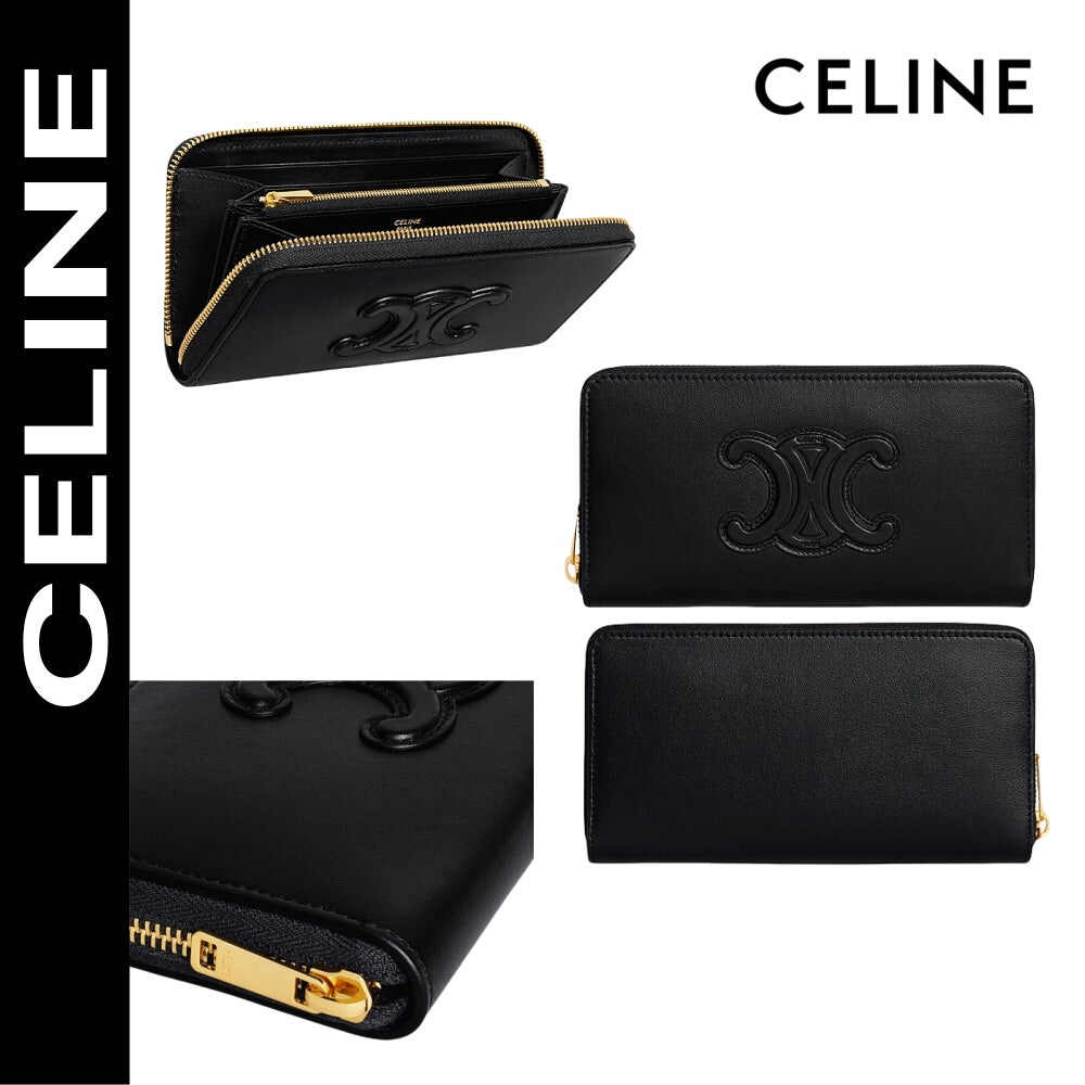 CELINE【セリーヌ】新作 人気商品ラージ ジップウォレットキュイルトリオンフ