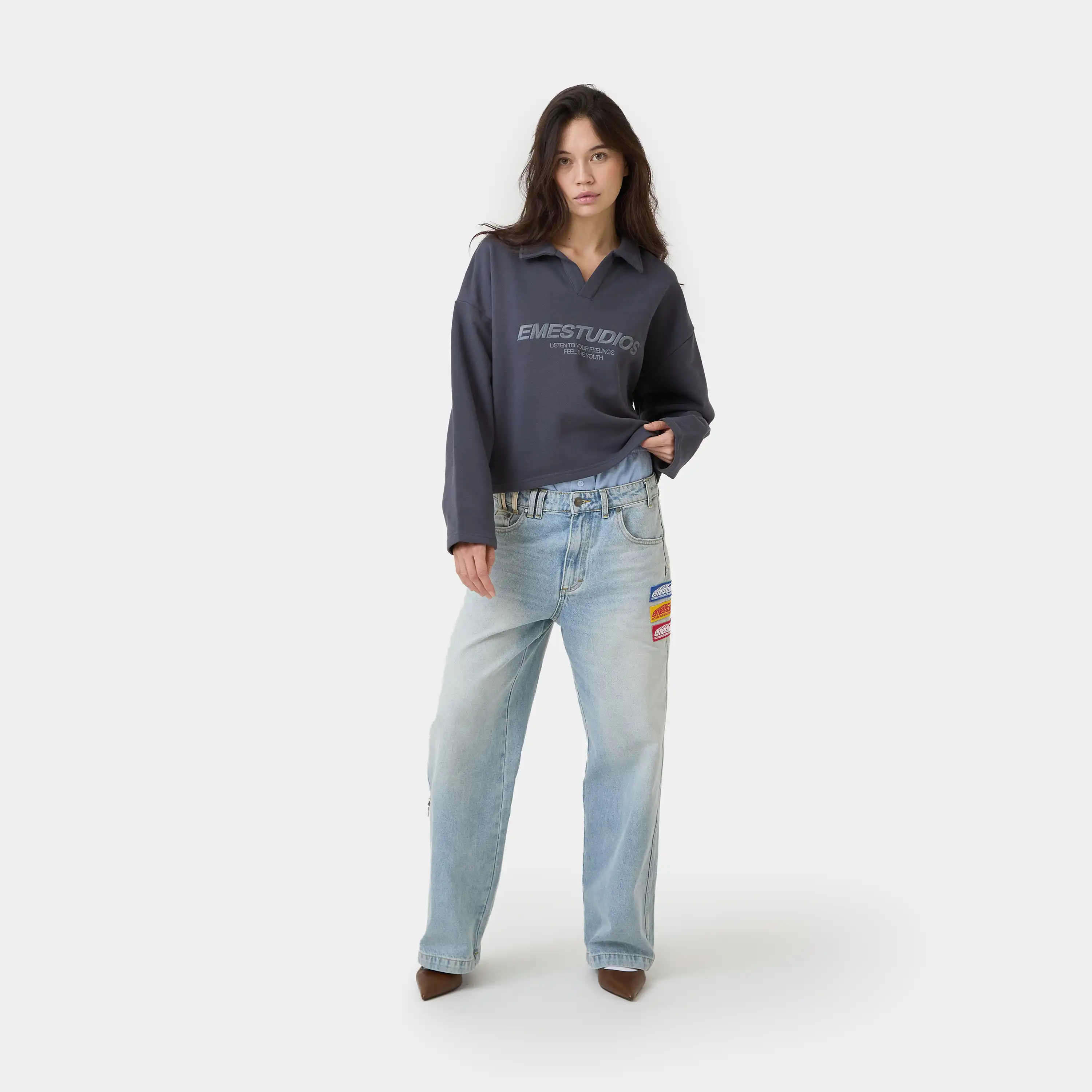 Playtime Ombre Blue Polo Crewneck