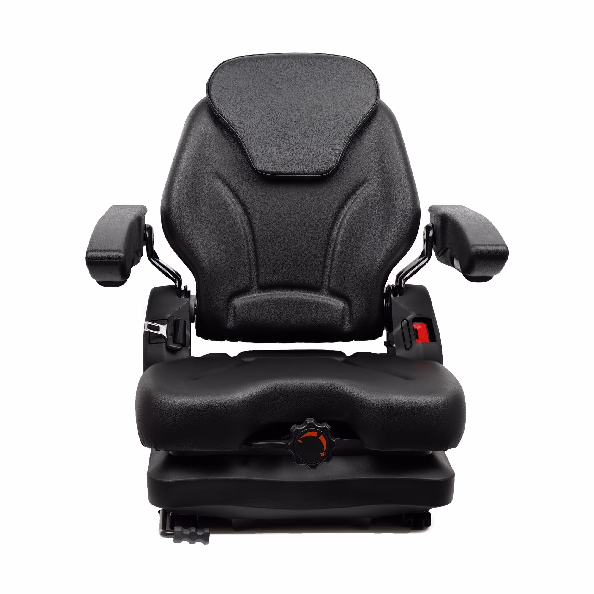TICSEA Highback Bad Boy Tractor Mower Seat, Adjustable Backrest Headrest and Slide Rails Forklift Seat, Adjustable Armrests Shock Absorber Heavy Duty for Excavator Harvester