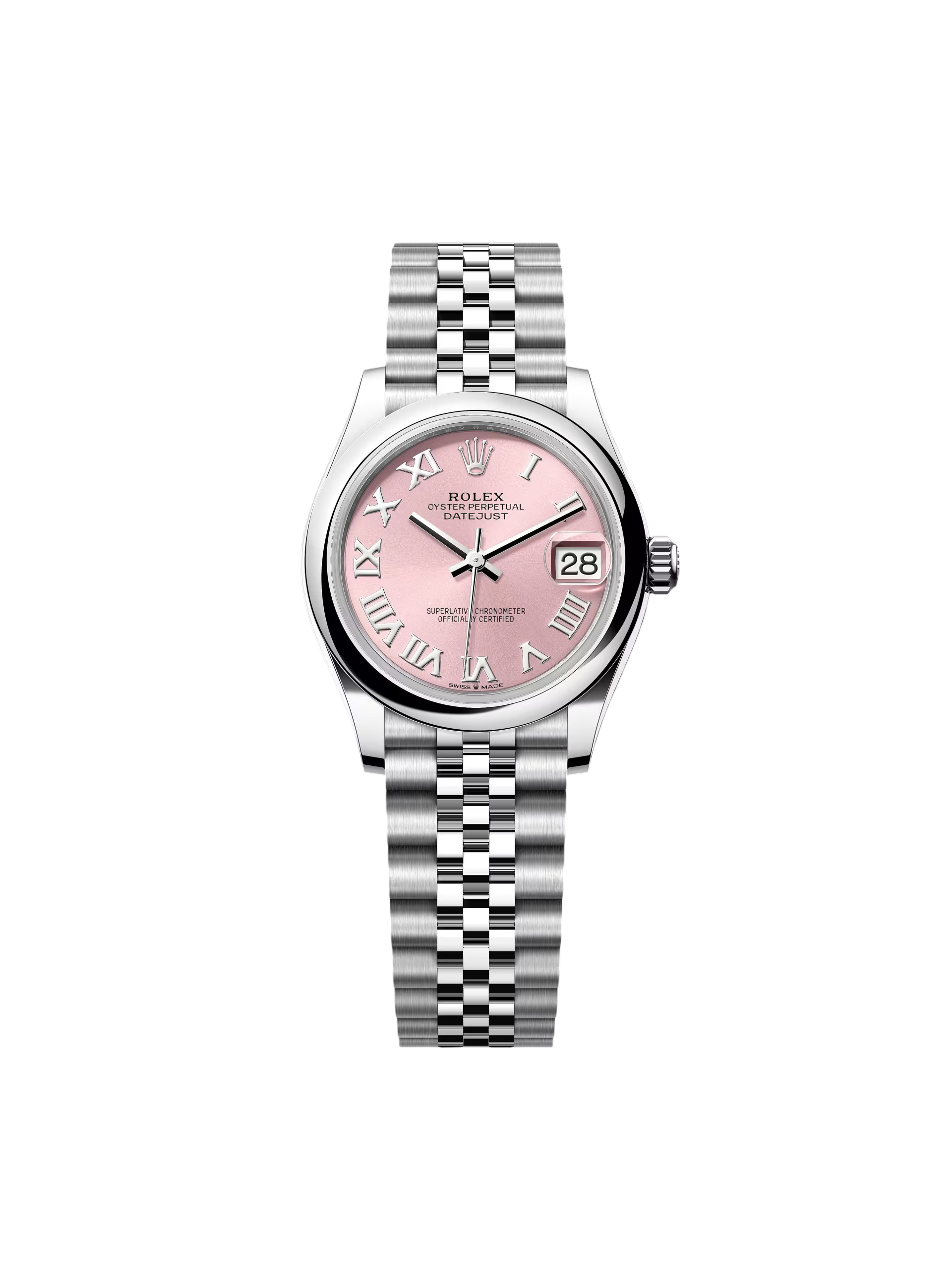 【Super Clone】RLX Datejust m278240-0013/0014 31mm Pink Roman Domed Bezel Oyster Oystersteel