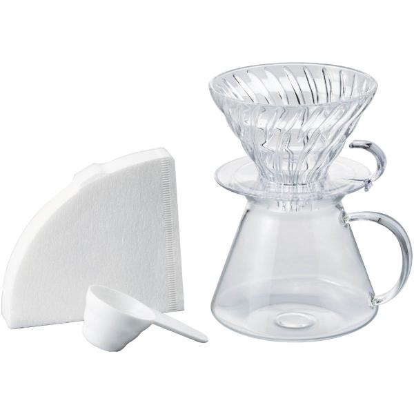 V60 kaffebrygger i glass str.02 4 deler