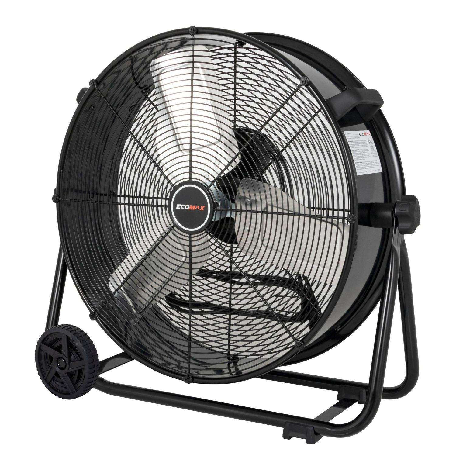 24 Inch High Velocity Drum Floor Fan. Industrial. 3-Speed. Adjustable Tilt - Image 2
