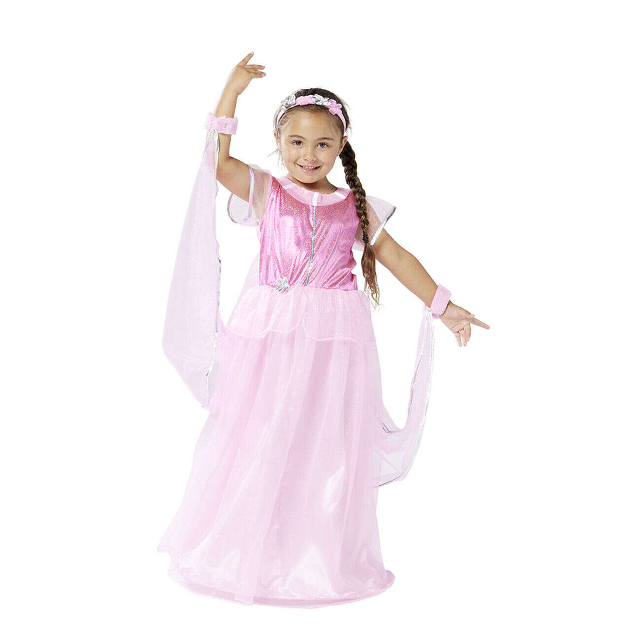Déguisement princesse rose brillant 7/10 ans