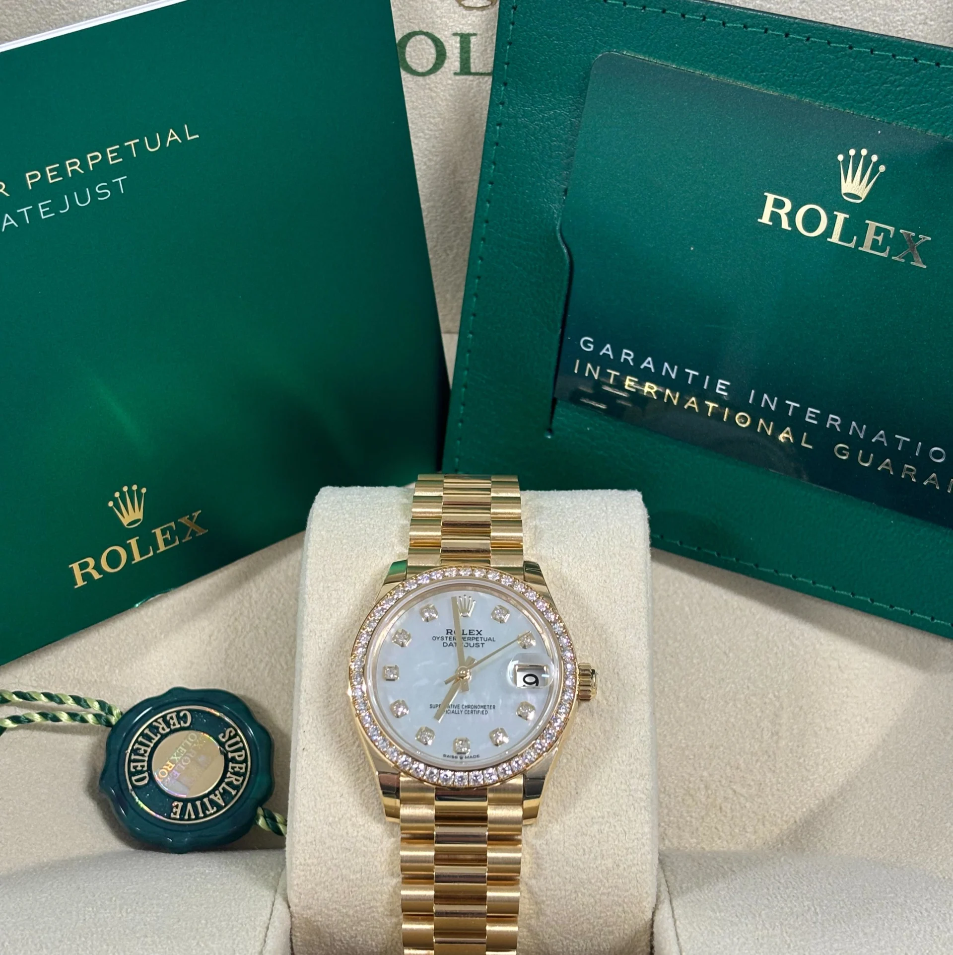 【Super Clone】RLX Datejust m278288RBR-0006 White Mother-of-Pearl 31mm Dial President Bracelet Watch