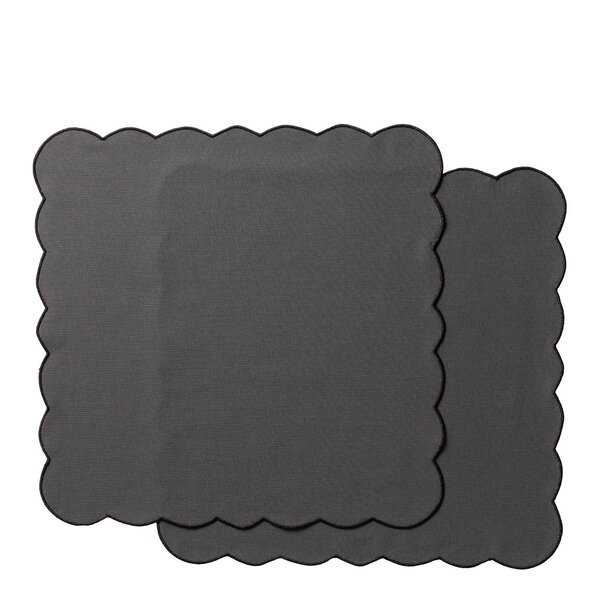 Scallopped tekstilserviett 2 stk 40x40 cm grå