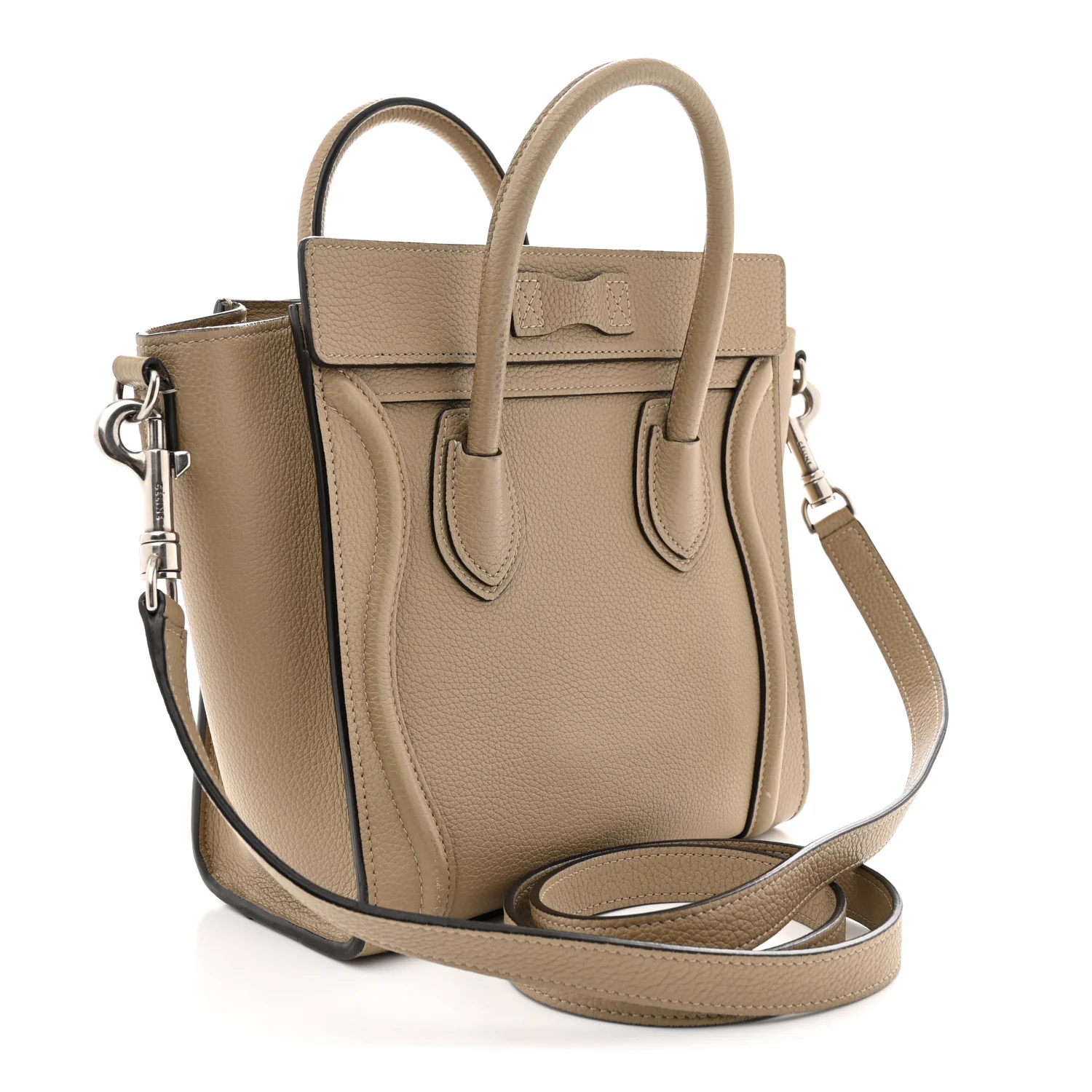 Drummed Calfskin Nano Luggage Dune