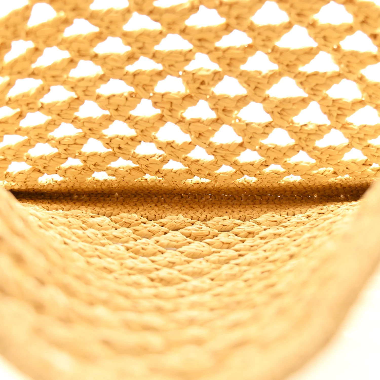 Yarn Raffia Effect Embroidered Logo Tote Naturale