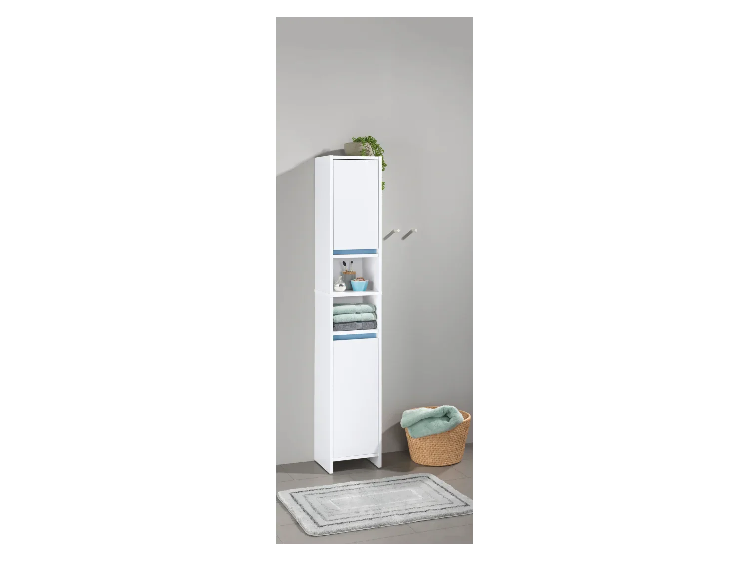 LIVARNO home Armoire de toilette haute Oslo, 32 x 180 x 28 cm, blanche