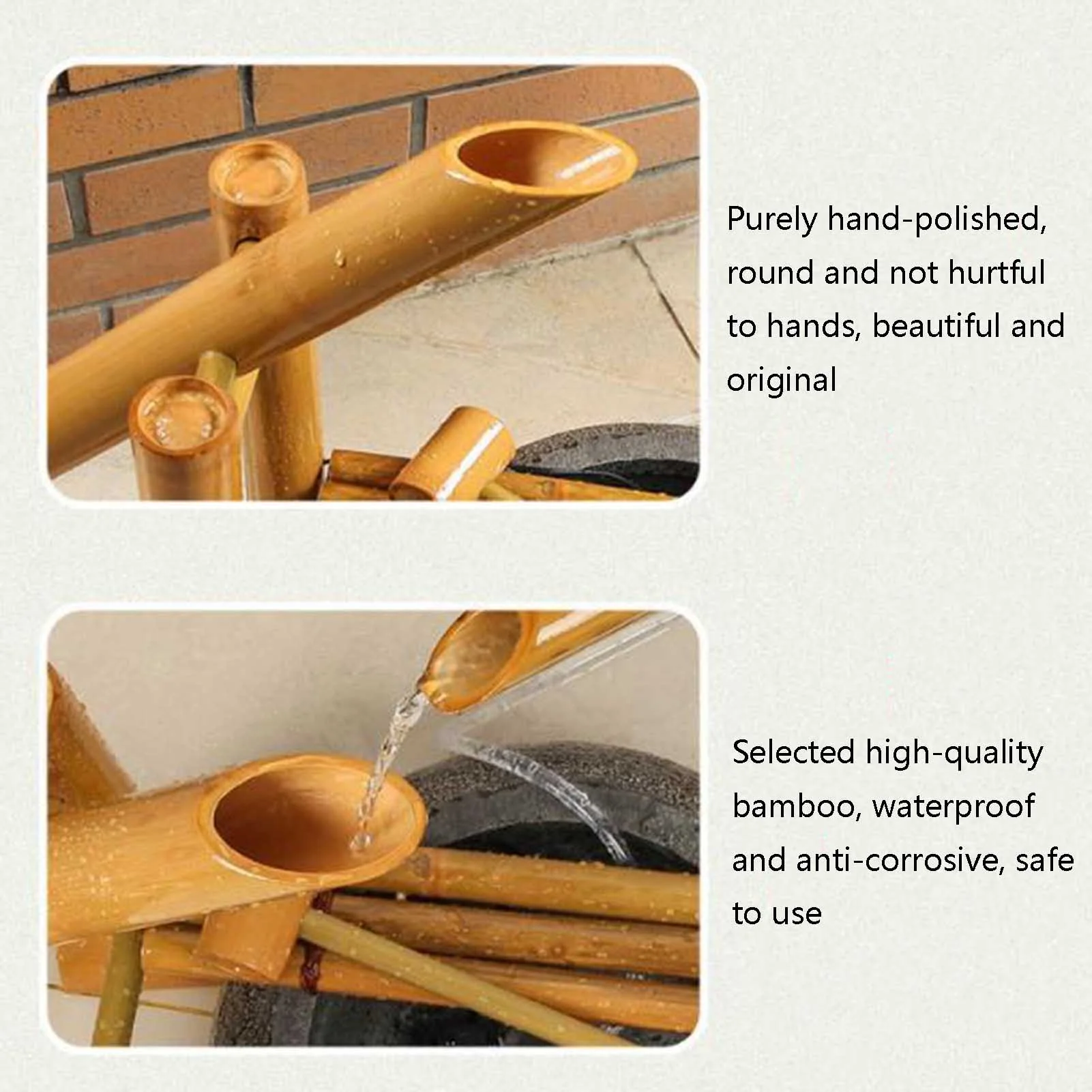 Swing Fountain For Outdoors, Zen Garden Water Fountain Bamboo, With Pump, DIY Zen Fountain, Bamboo Water Feature Zen Fountain Set - Image 7