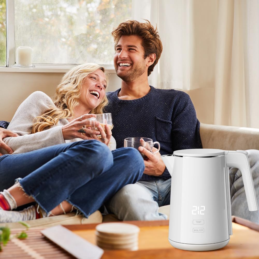 Electric Kettle 1.0L, 1200W Fast Boiling, 7 Temp Settings & 4H Keep Warm