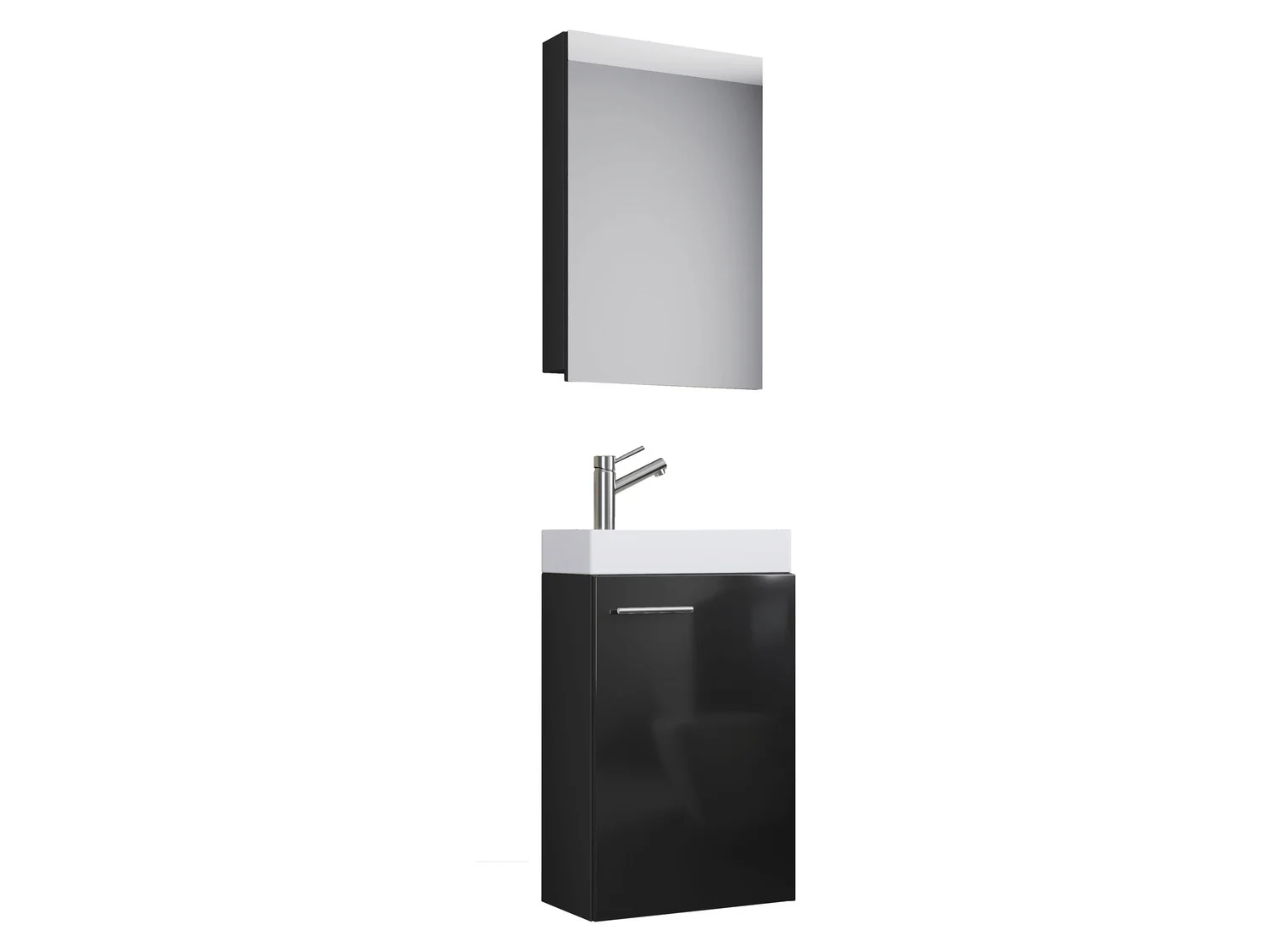 VCM Set d'armoire  glace ou miroir et meuble sous vasque avec lavabo Slito, pour salle de bain