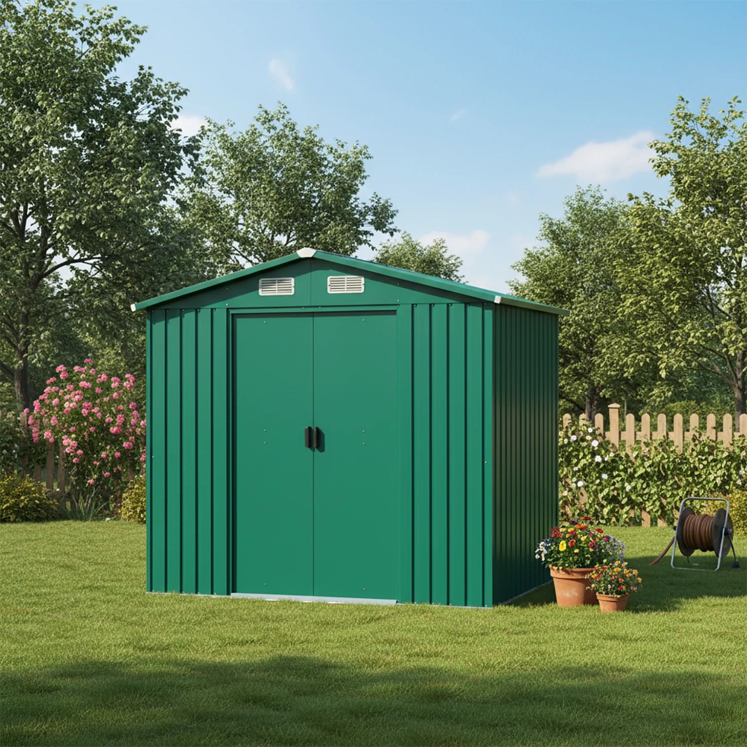 VERDELOOK - Casetta Box da Giardino Jardin in Lamiera Zincata - h206x236x174 cm