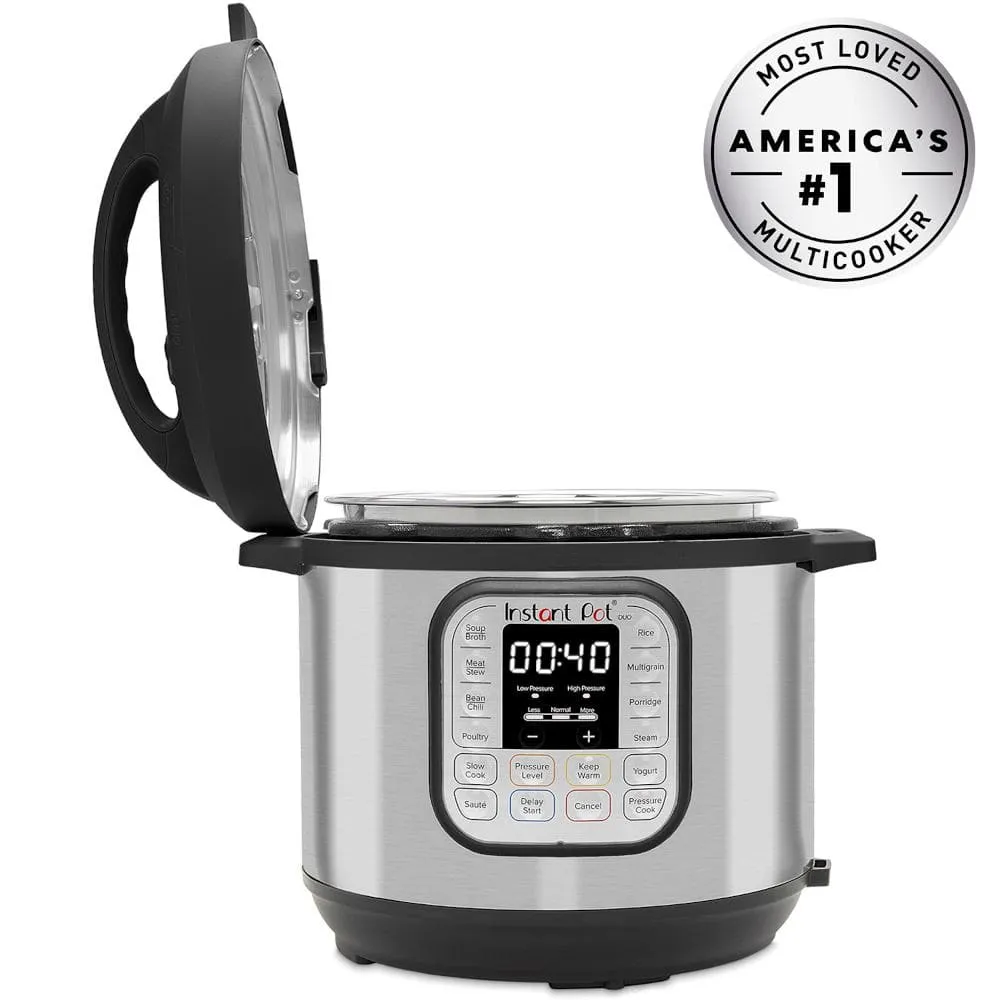 Instant Pot 8 pintes, autocuiseur électrique Duo en acier inoxydable