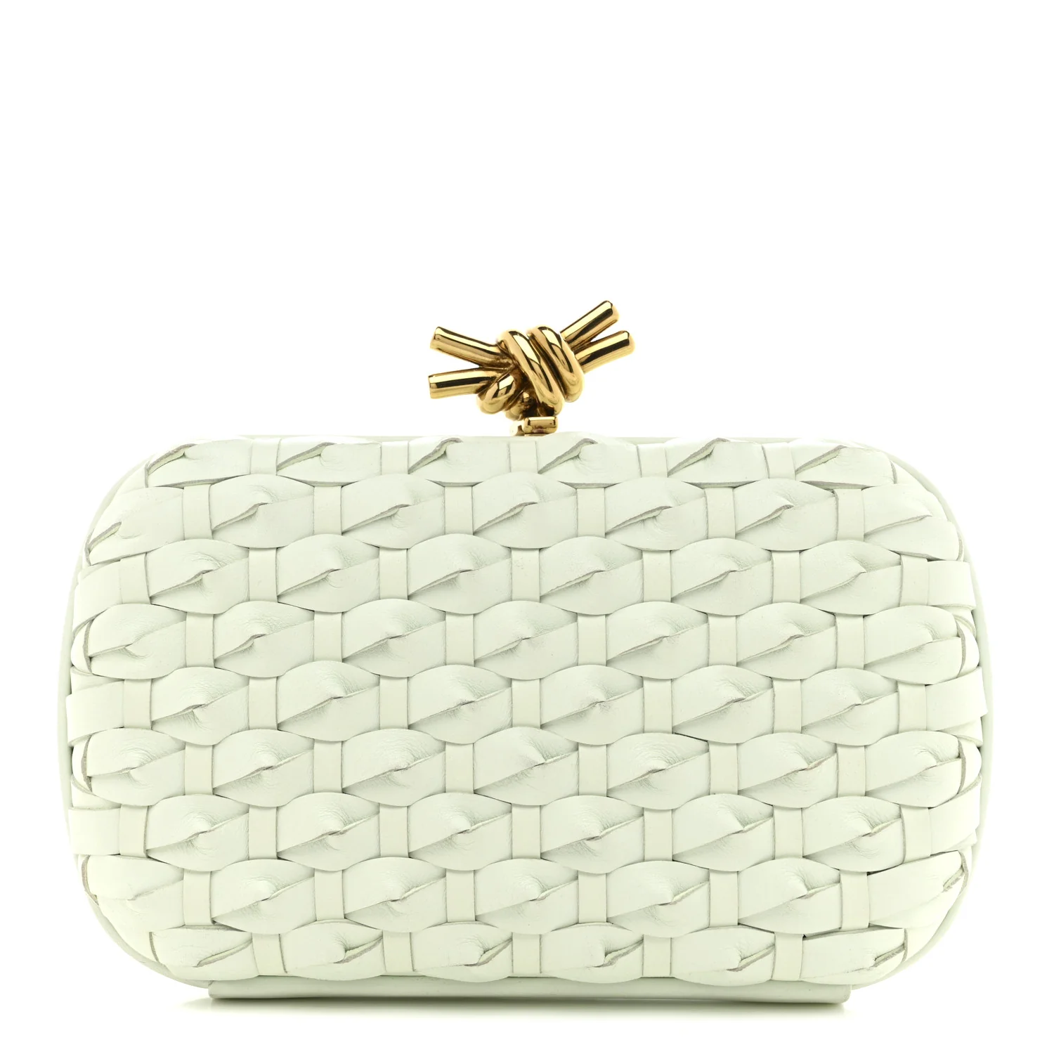 Intrecciato Minaudiere Knot Clutch Glacier