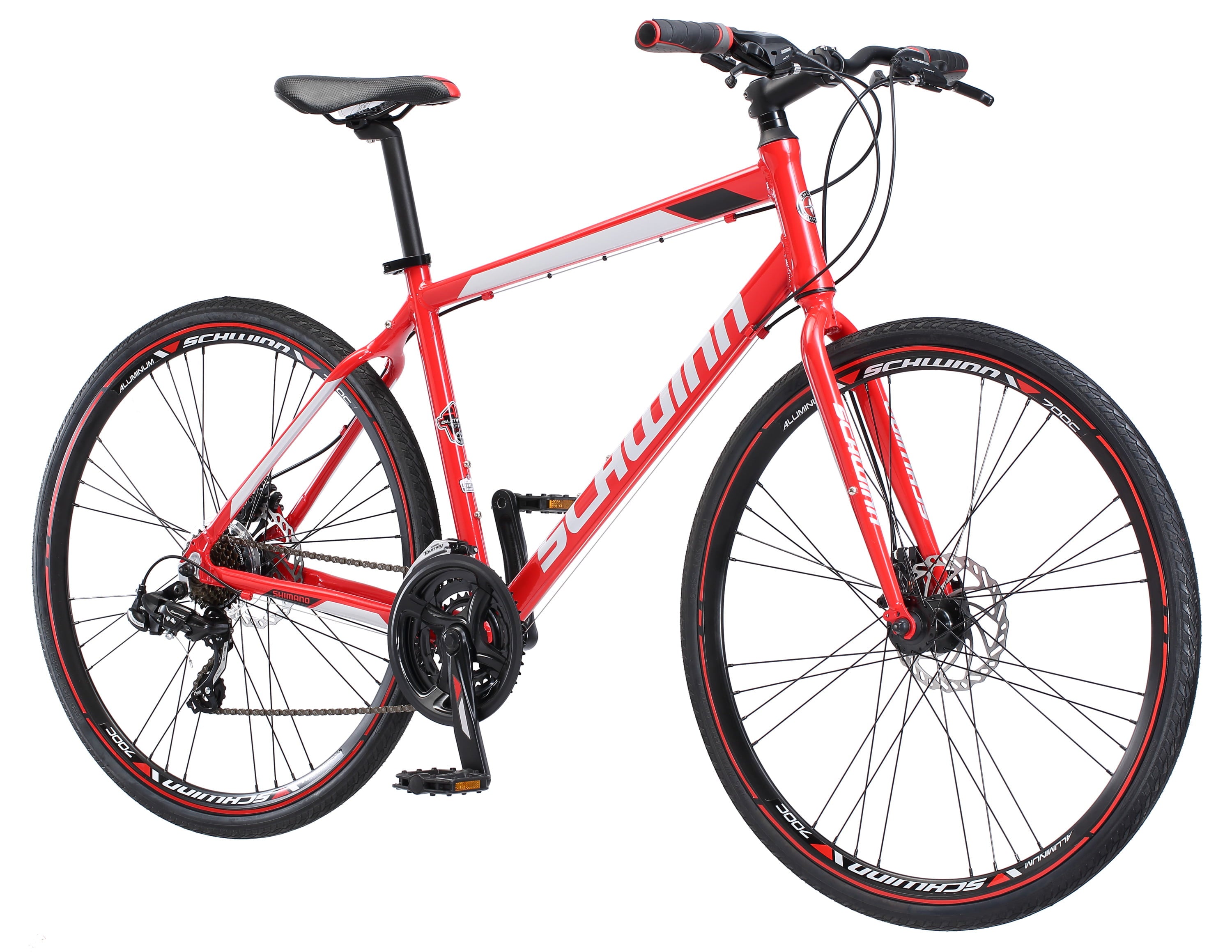Kempo Hybrid Bike. 700c Wheels. 21 Speeds. Mens Frame. Red