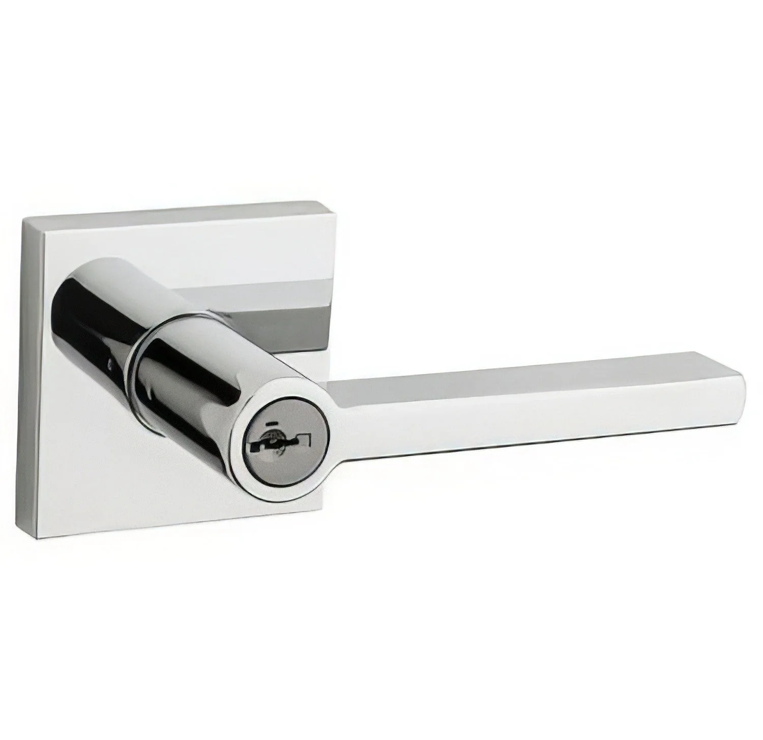 Kwikset 156HFL-S Halifax Single Cylinder Keyed Entry Door Lever Set with Square Rosette - TA Screen Specialist, Inc.