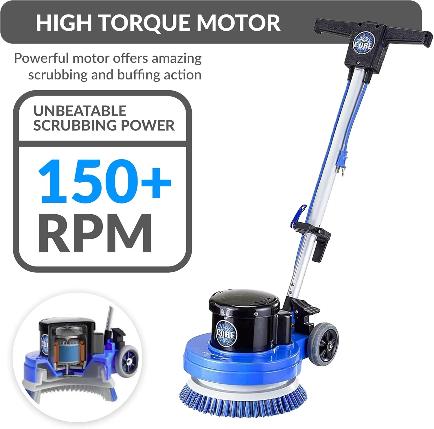 Core Heavy Duty Commercial Floor Polisher Buffer Scrubber Machine and 5 Pads - Image 5