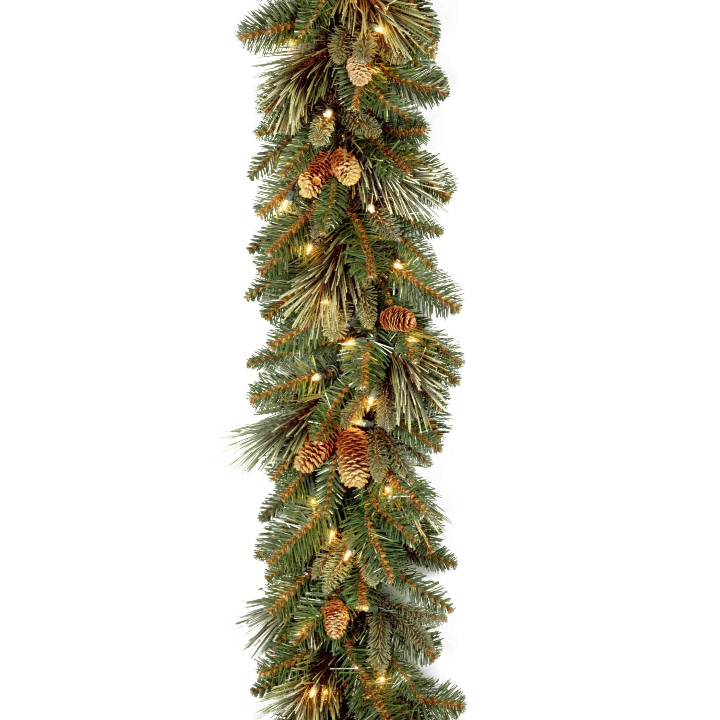 National Tree 9' Carolina Pine Garland with Clear Lights