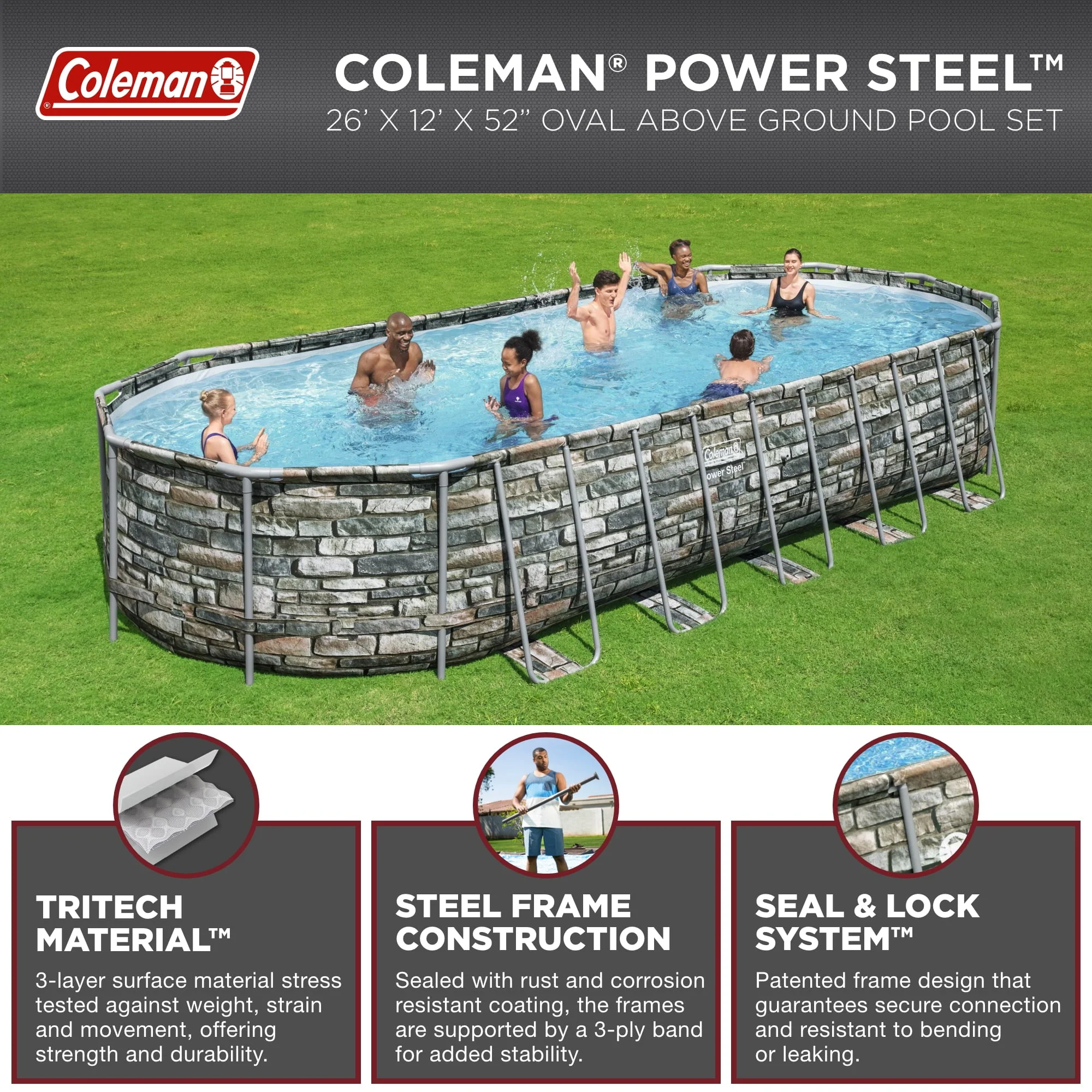Coleman Power Steel 26' x 12' x 52