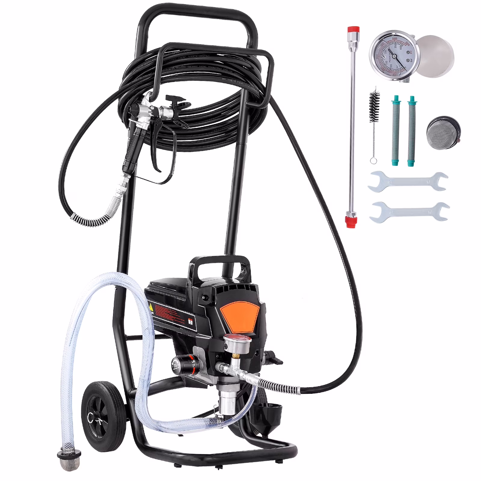 KFFKFF Stand Airless Paint Sprayer 950W 3000PSI Electric Paint Sprayer with Cart