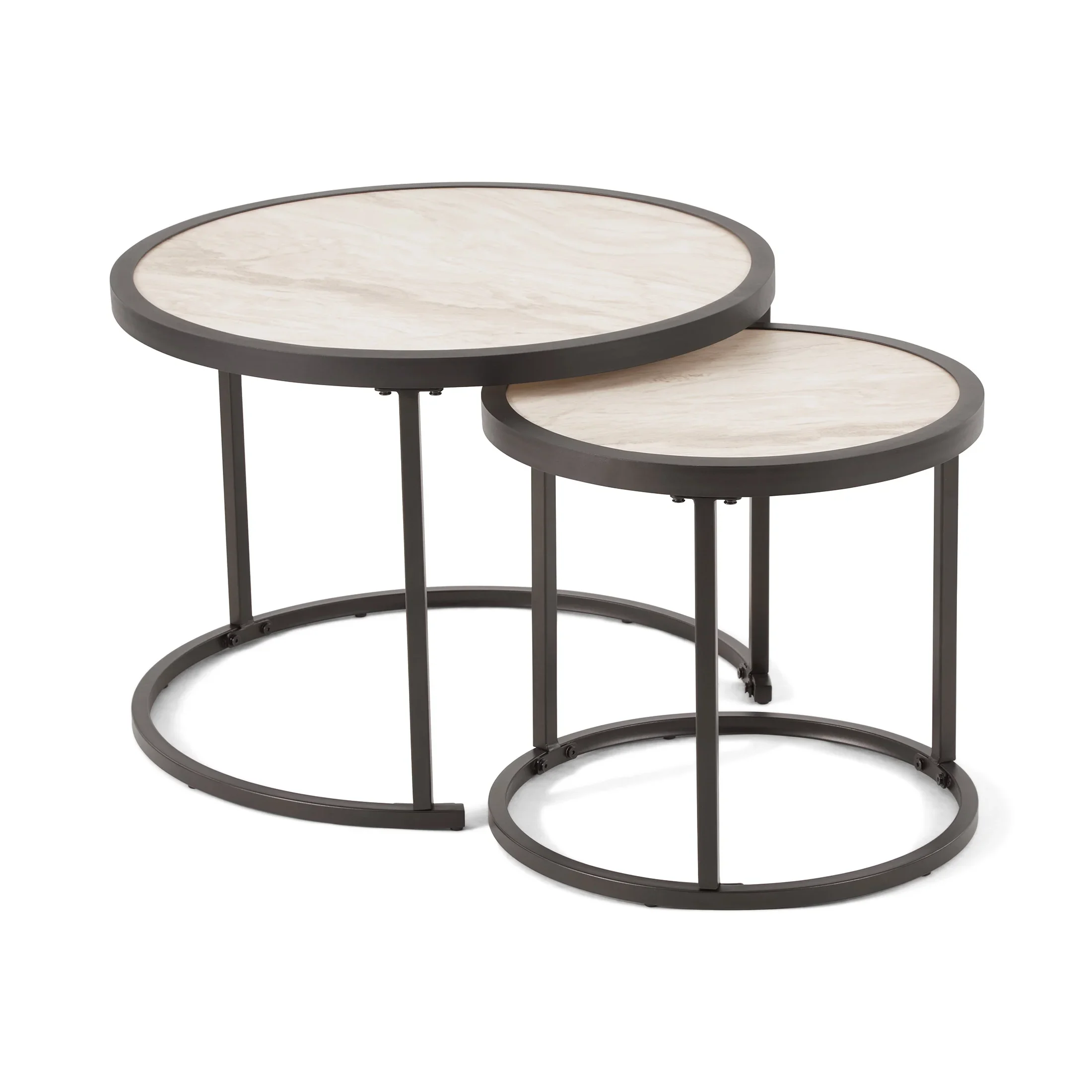 Better Homes & Gardens River Oaks Outdoor Sofa & 2 Nesting Tables with Patio Cover, Natural